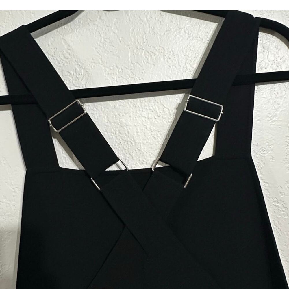 The Row Margaret Black Wool Overalls size XS Silk Lining Stretch Silver Hardware - Picture 5 of 16